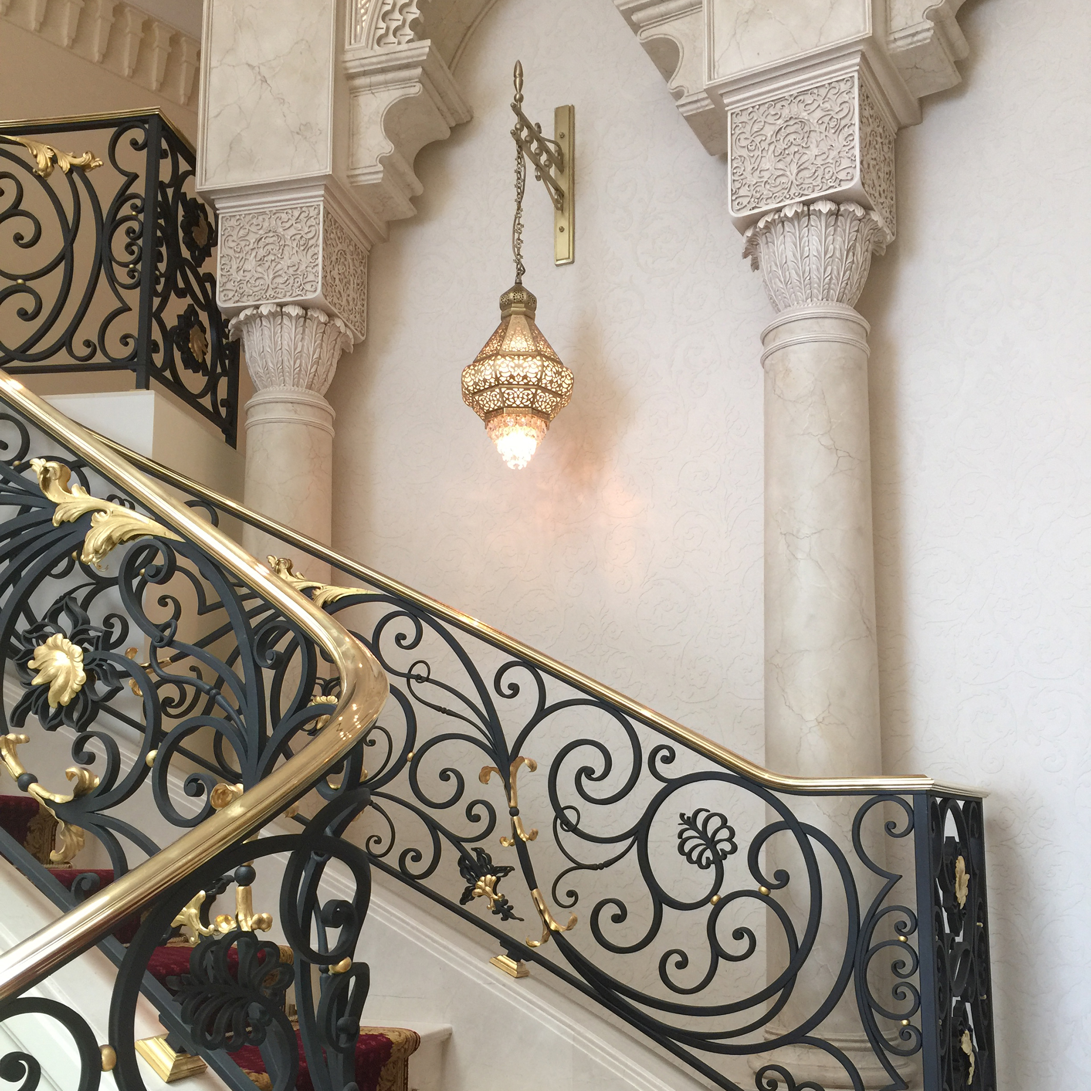 Dawsons were involved with all interior design aspects, including the design of the brass and Swarovski crystal lights to the grand staircase.