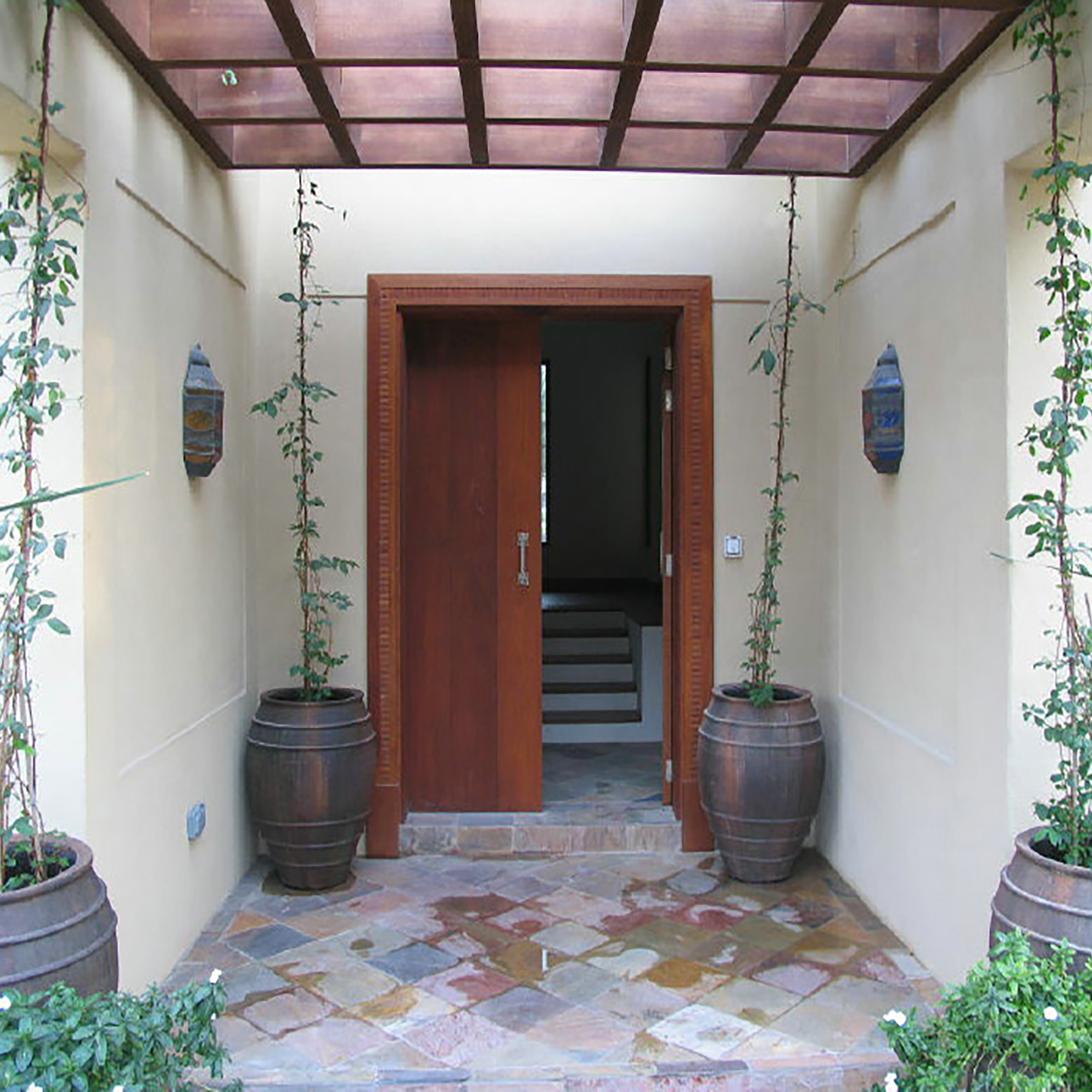 The Villa featured lots of wood and other natural materials.