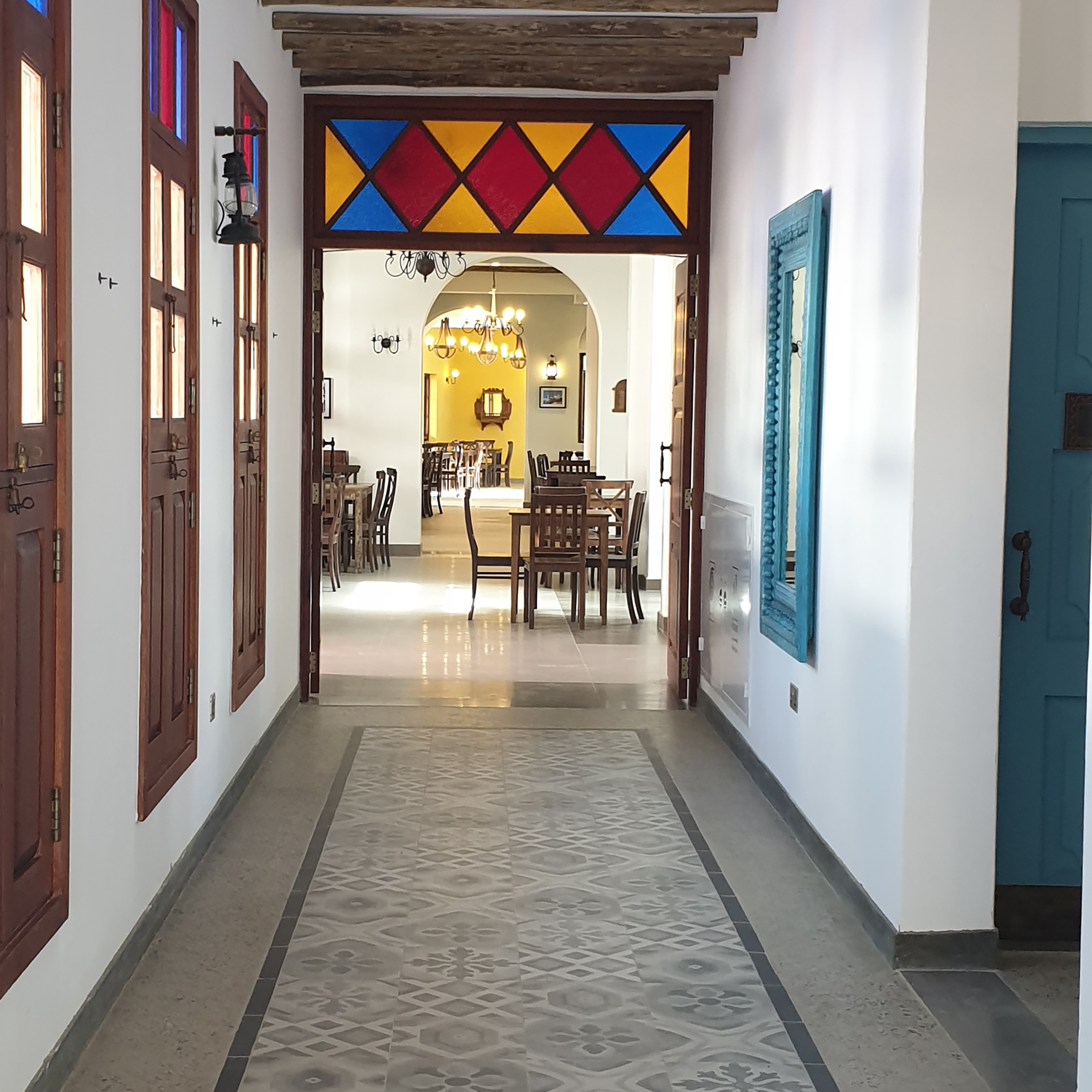 The ‘Zanzibar’ concept was achieved with the use of traditional coloured glass, timber windows and doors, traditional ironmongery. Dawsons were responsible for all ID and FF&E elements