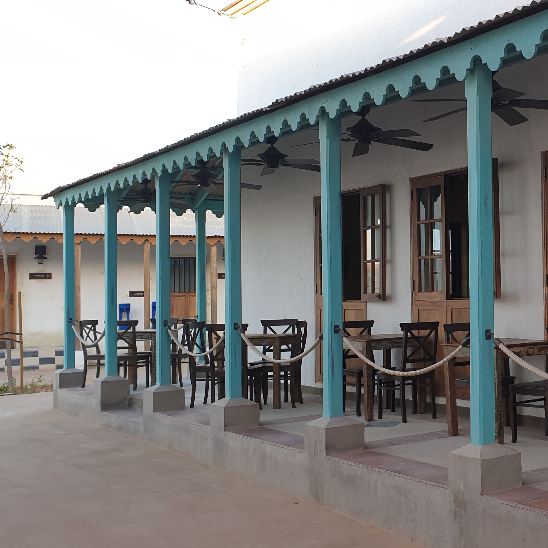 The ‘Zanzibar’ street was designed to look like a traditional street, with painted and carved timber elements.
