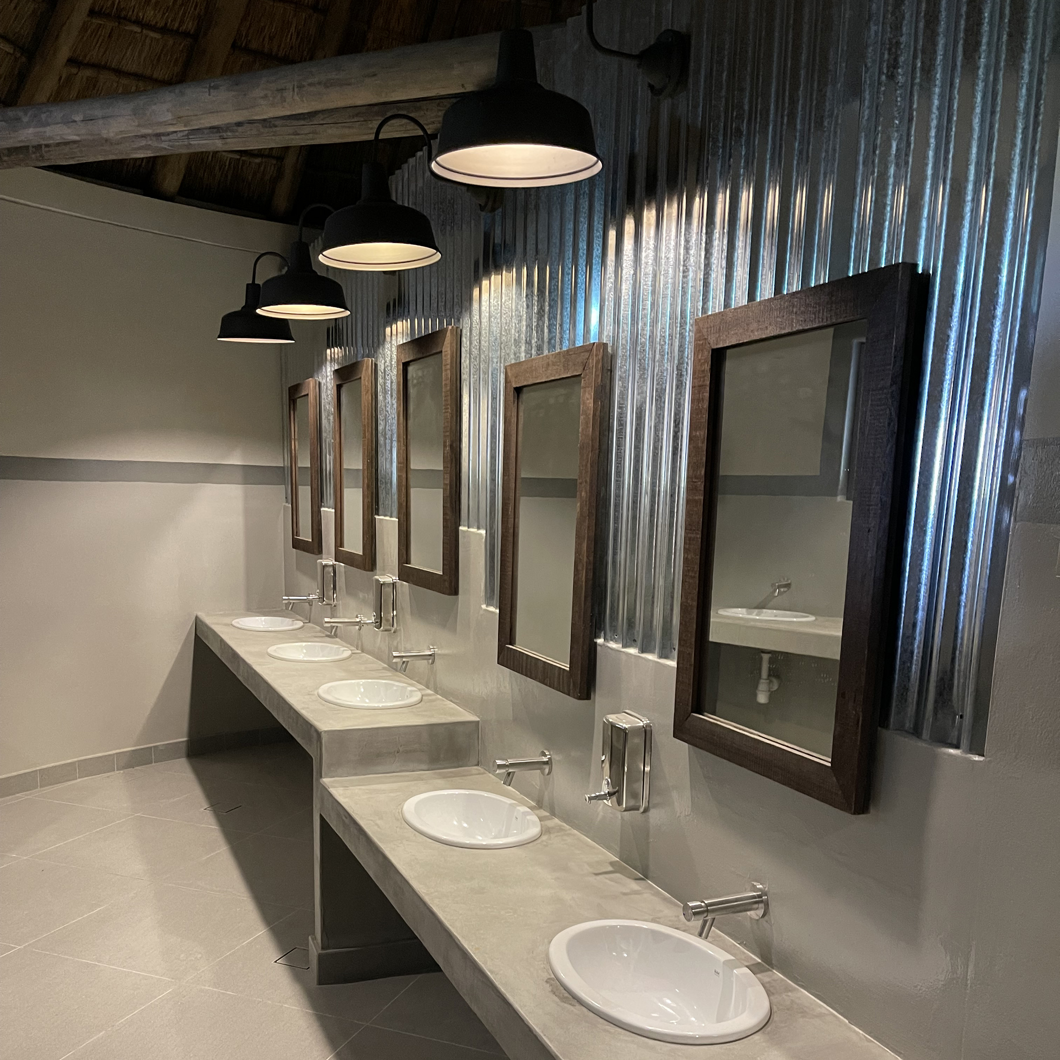 The toilet blocks were designed to have basic hardwearing finishes.